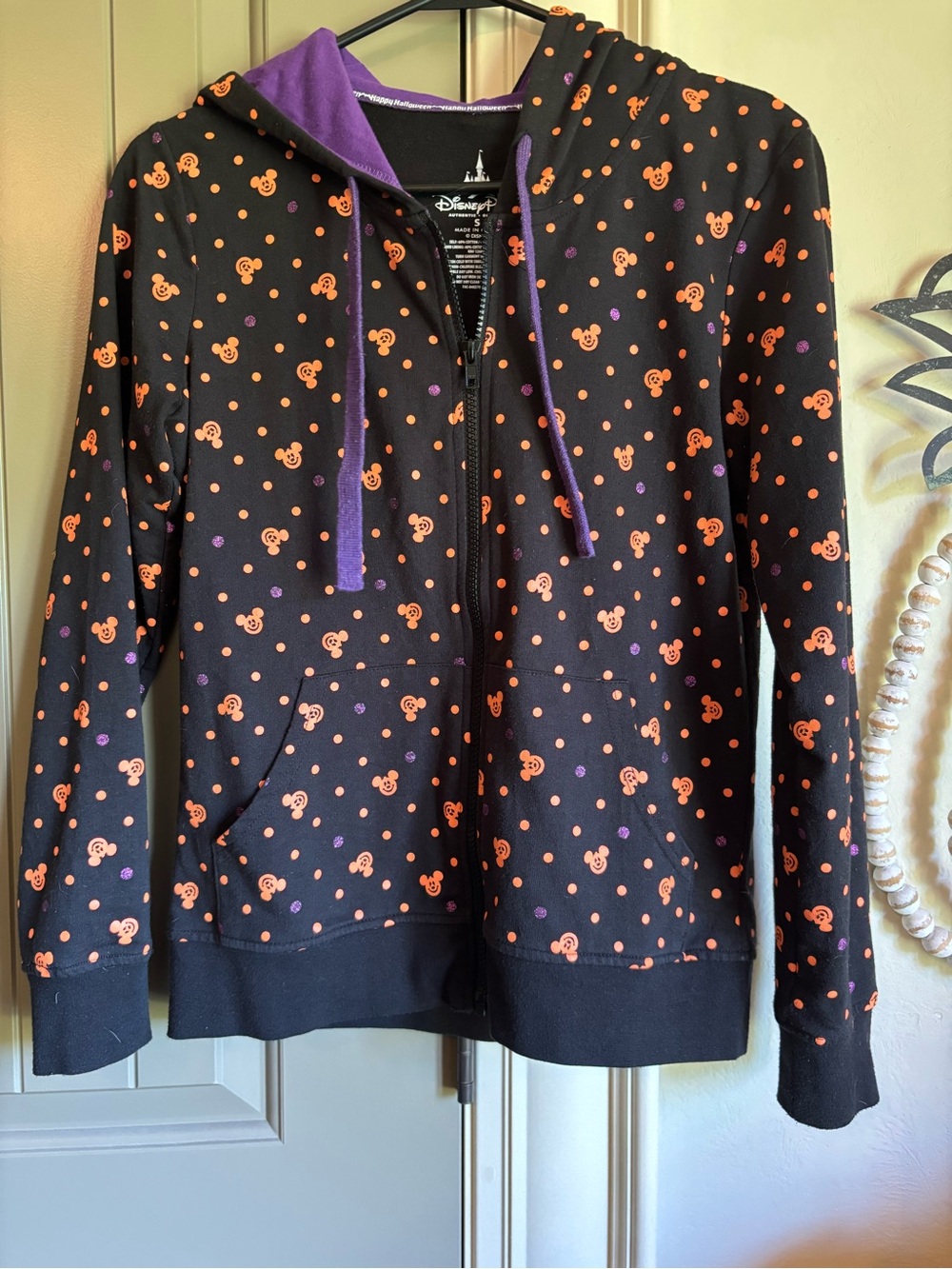Disney Halloween Mickey pumpkin Dot Zip-Up Hoodie, clothes
